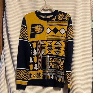 Pacers Themed Men's Sweater - Navy and Yellow